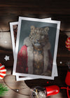 Snow Leopard 1 A6 Christmas Greetings Card