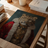 Christmas Snow Leopard Animal Portrait Print