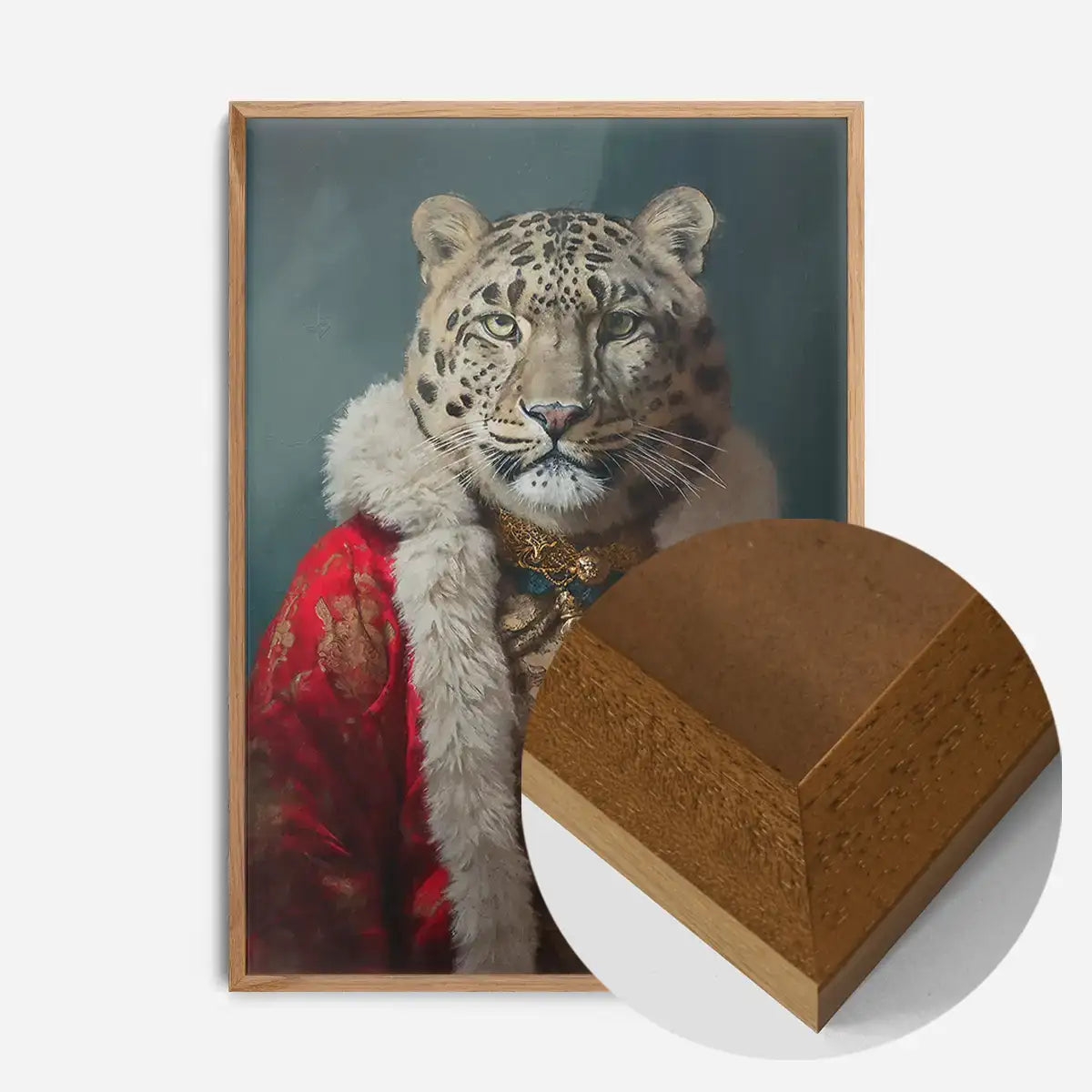 Christmas Snow Leopard Animal Portrait Print