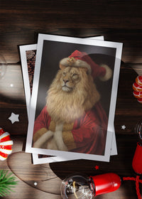 Lion A6 Christmas Greetings Card