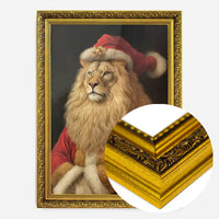 Christmas Lion Animal Portrait Print