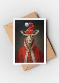 Giraffe A6 Christmas Greetings Card