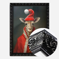Christmas Giraffe Animal Portrait Print