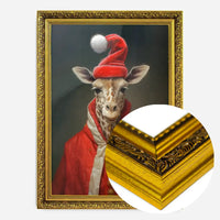 Christmas Giraffe Animal Portrait Print