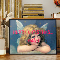 Merry Christmas Again Spraypaint Print