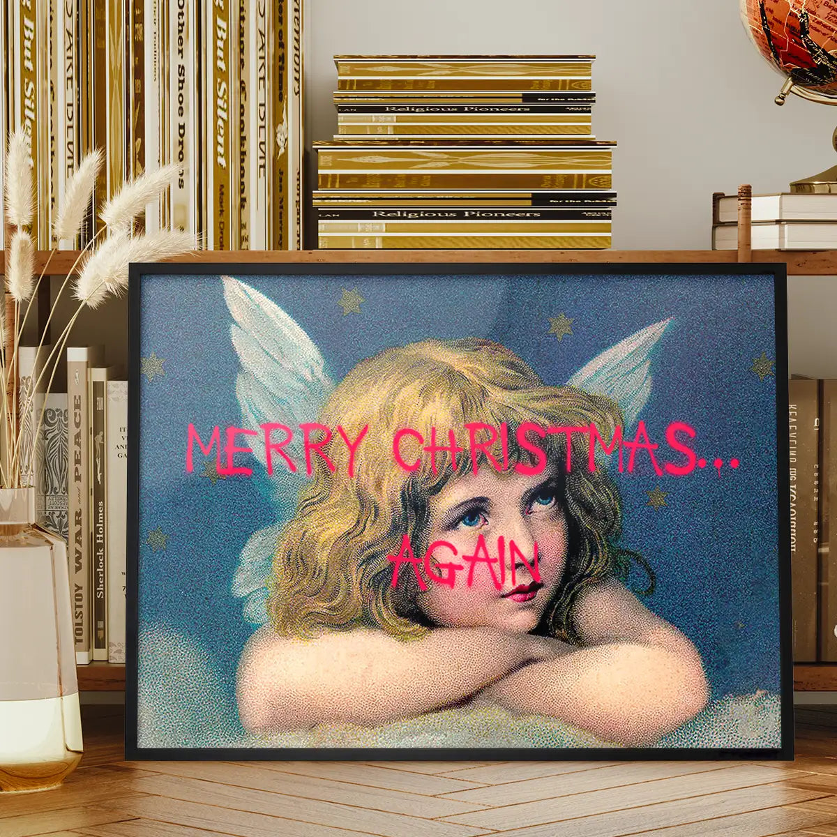 Merry Christmas Again Spraypaint Print