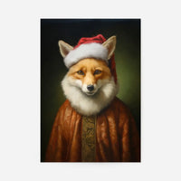 Christmas Fox Animal Portrait Print