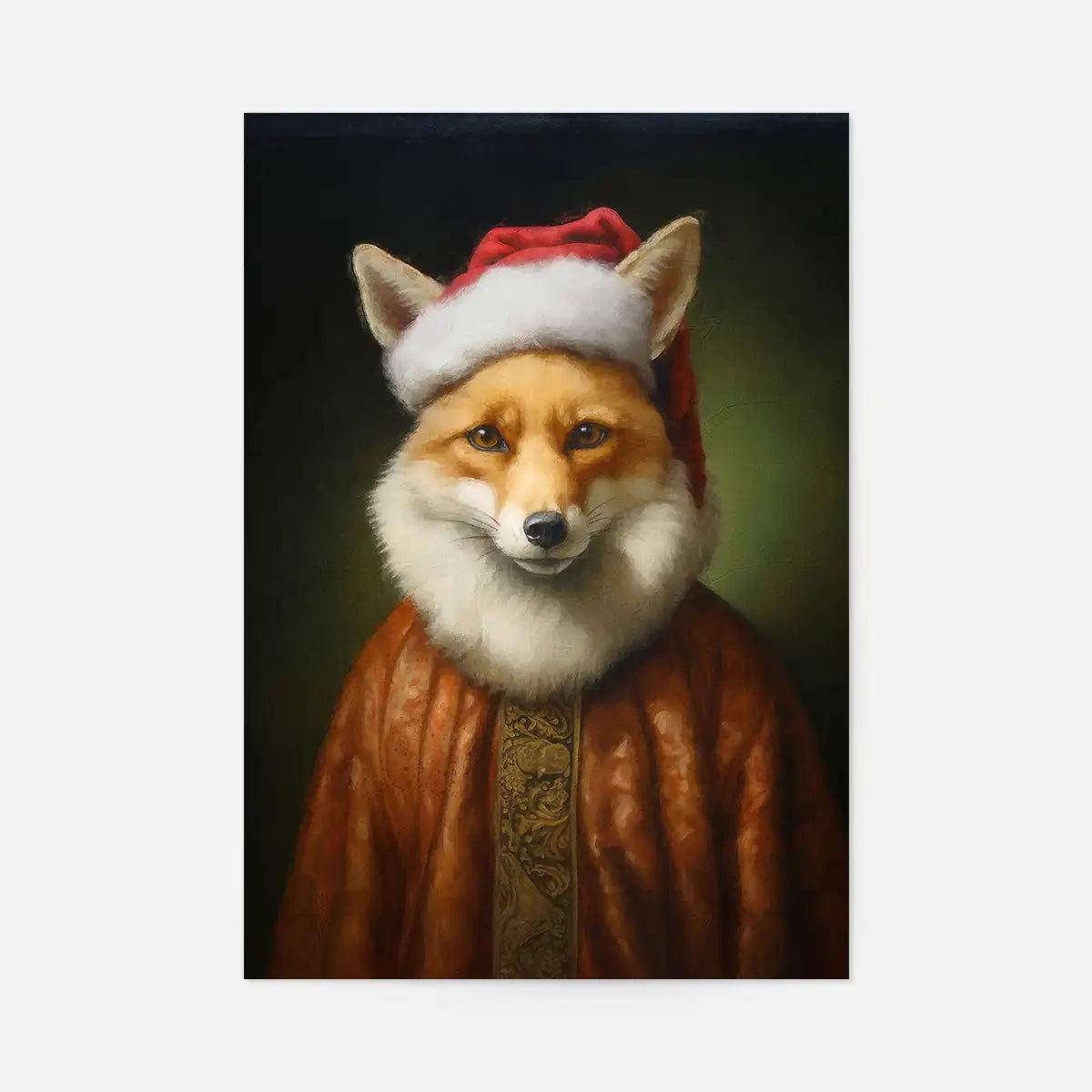 Christmas Fox Animal Portrait Print