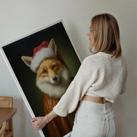 Christmas Fox Animal Portrait Print