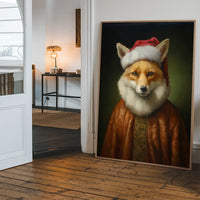 Christmas Fox Animal Portrait Print