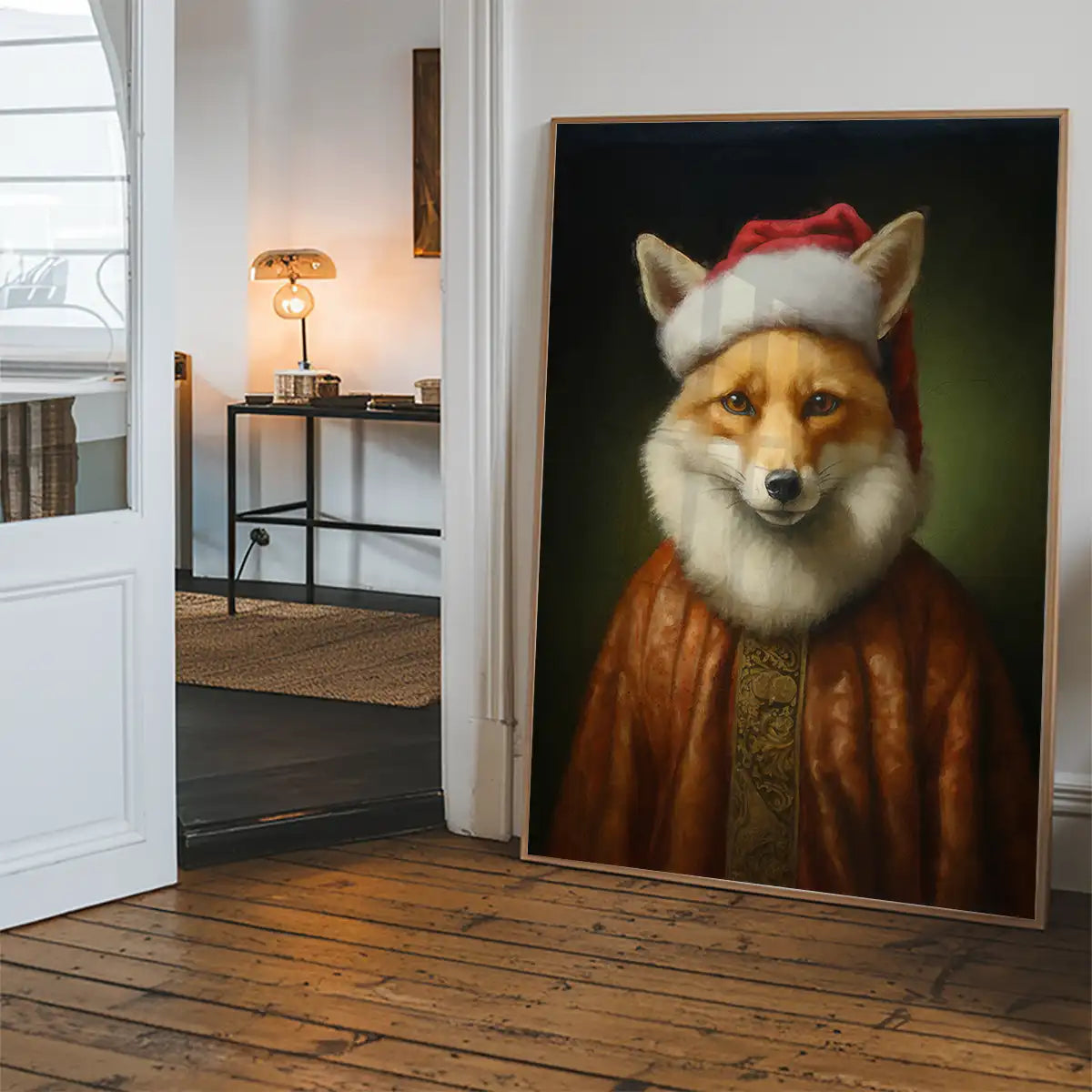 Christmas Fox Animal Portrait Print