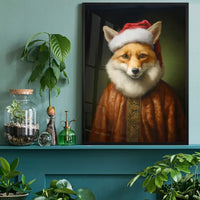 Christmas Fox Animal Portrait Print