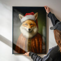 Christmas Fox Animal Portrait Print