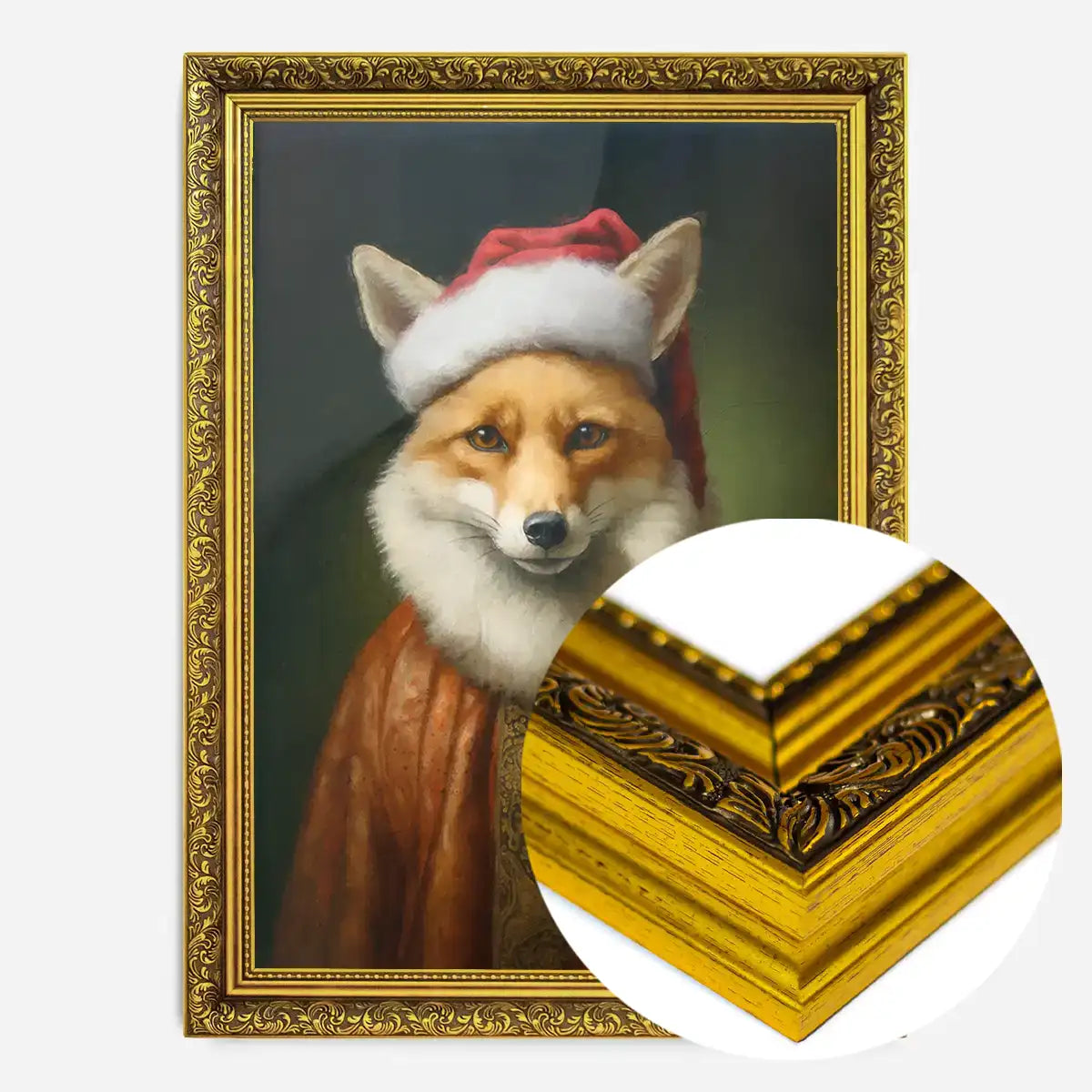 Christmas Fox Animal Portrait Print