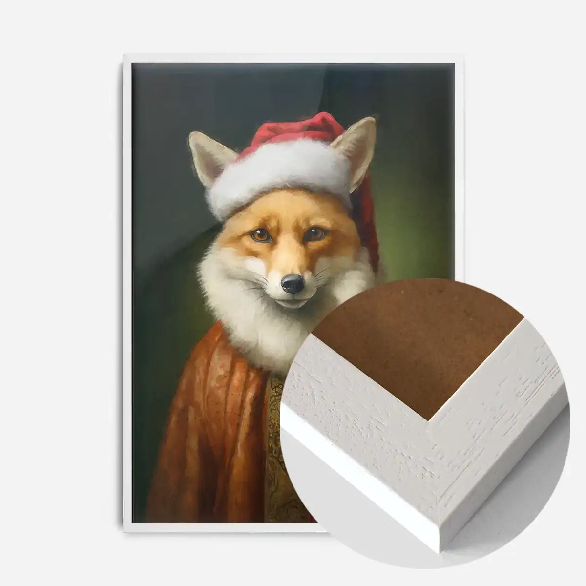 Christmas Fox Animal Portrait Print