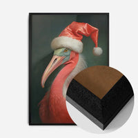 Christmas Flamingo Animal Portrait Print
