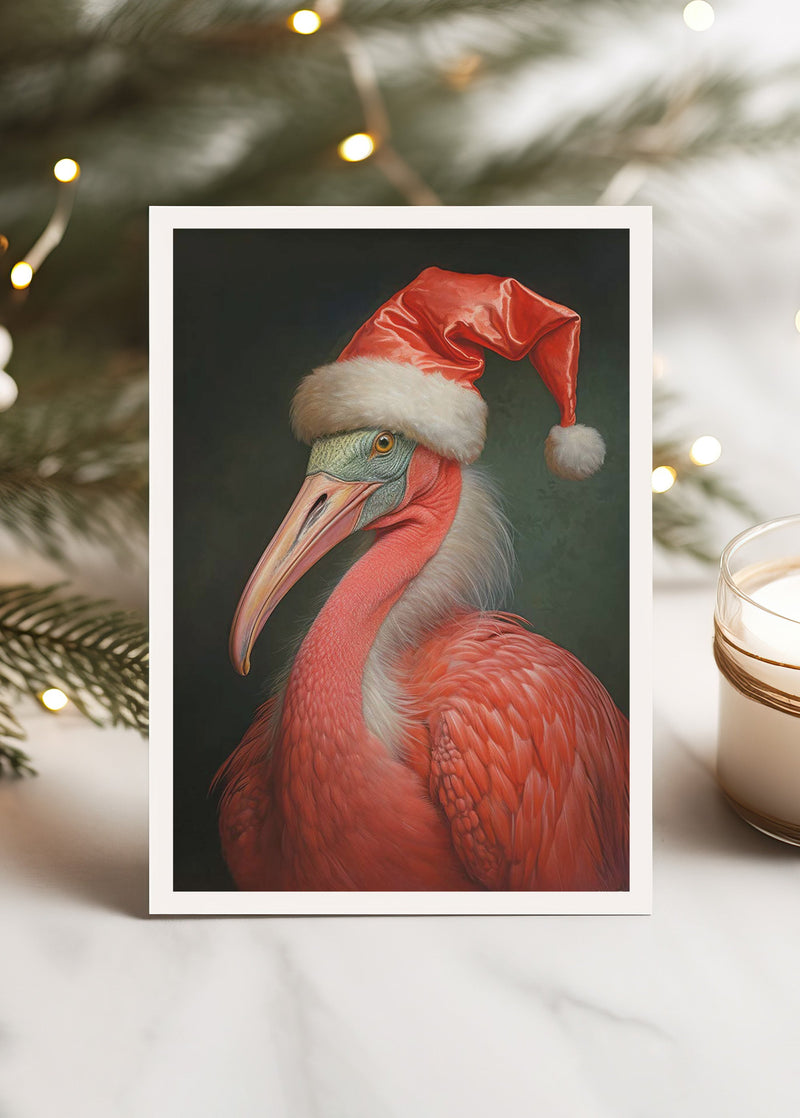 Flamingo A6 Christmas Greetings Card