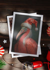 Flamingo A6 Christmas Greetings Card