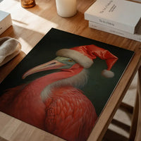 Christmas Flamingo Animal Portrait Print