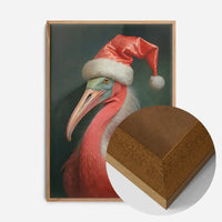 Christmas Flamingo Animal Portrait Print