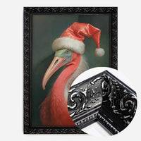 Christmas Flamingo Animal Portrait Print