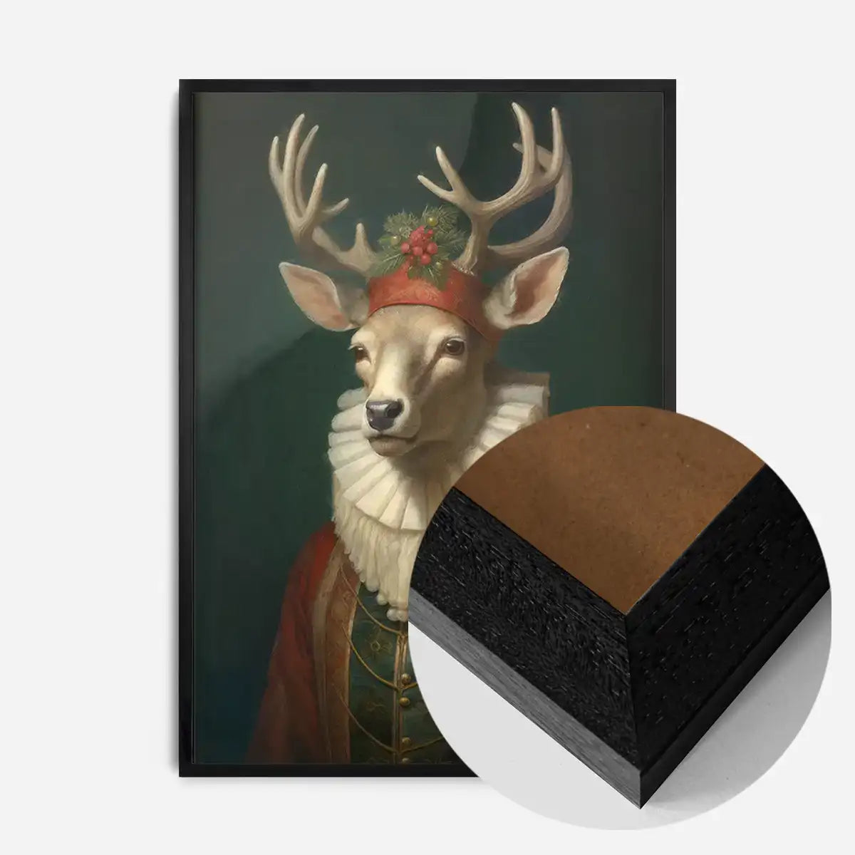 Christmas Reindeer Animal Portrait Print