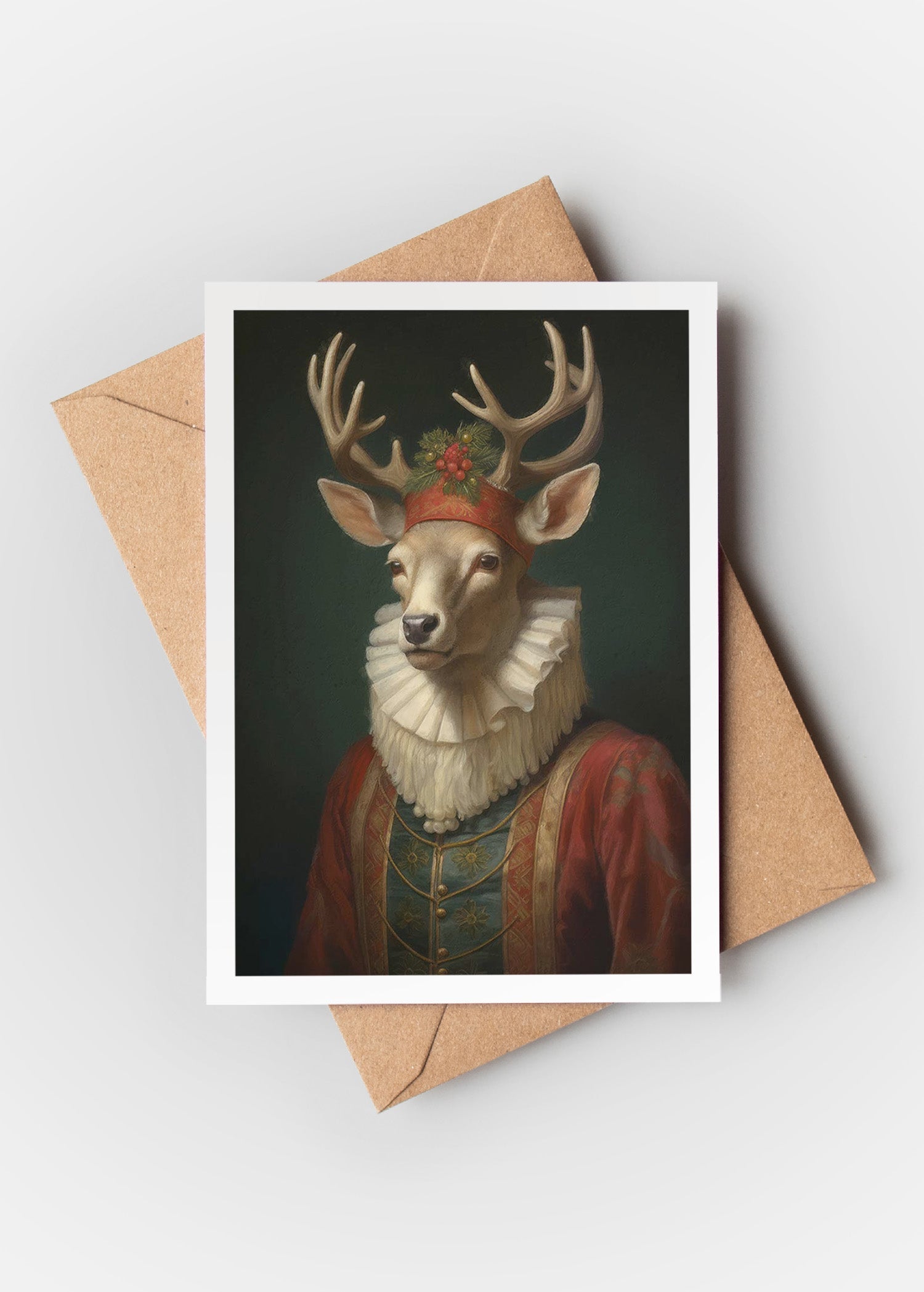 Lady Deer A6 Christmas Greetings Card