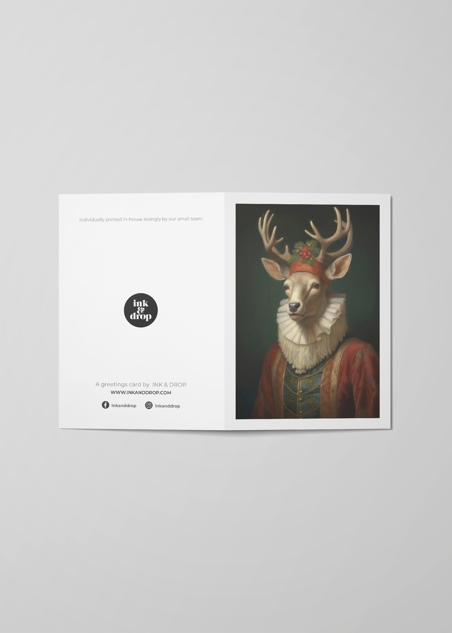 Lady Deer A6 Christmas Greetings Card