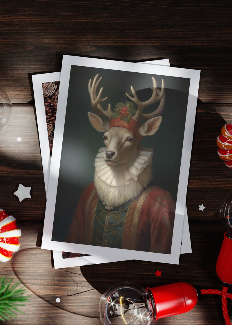 Lady Deer A6 Christmas Greetings Card