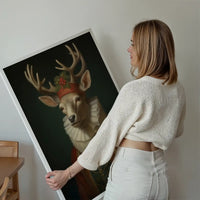 Christmas Reindeer Animal Portrait Print
