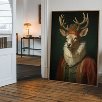 Christmas Reindeer Animal Portrait Print