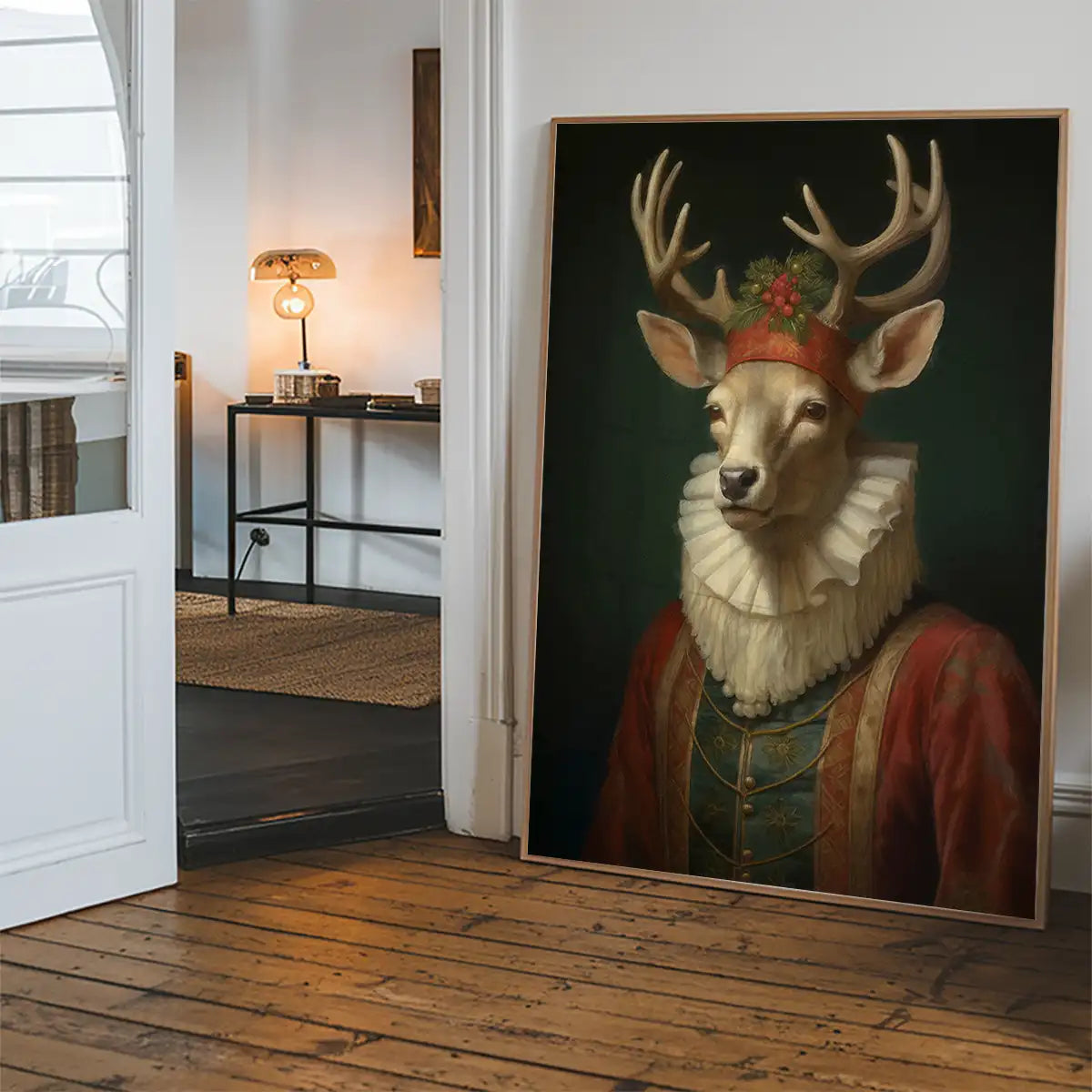 Christmas Reindeer Animal Portrait Print