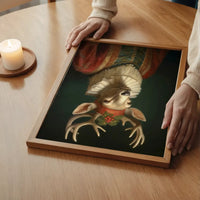 Christmas Reindeer Animal Portrait Print