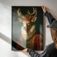 Christmas Reindeer Animal Portrait Print