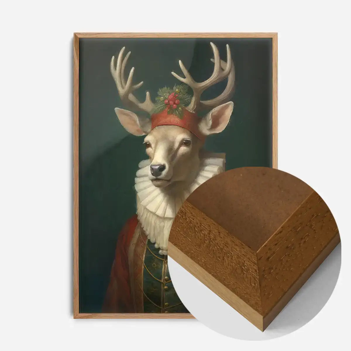 Christmas Reindeer Animal Portrait Print