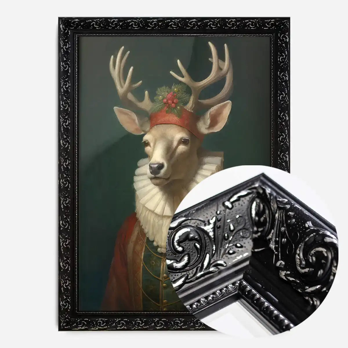 Christmas Reindeer Animal Portrait Print
