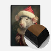 Christmas Rat Animal Portrait Print