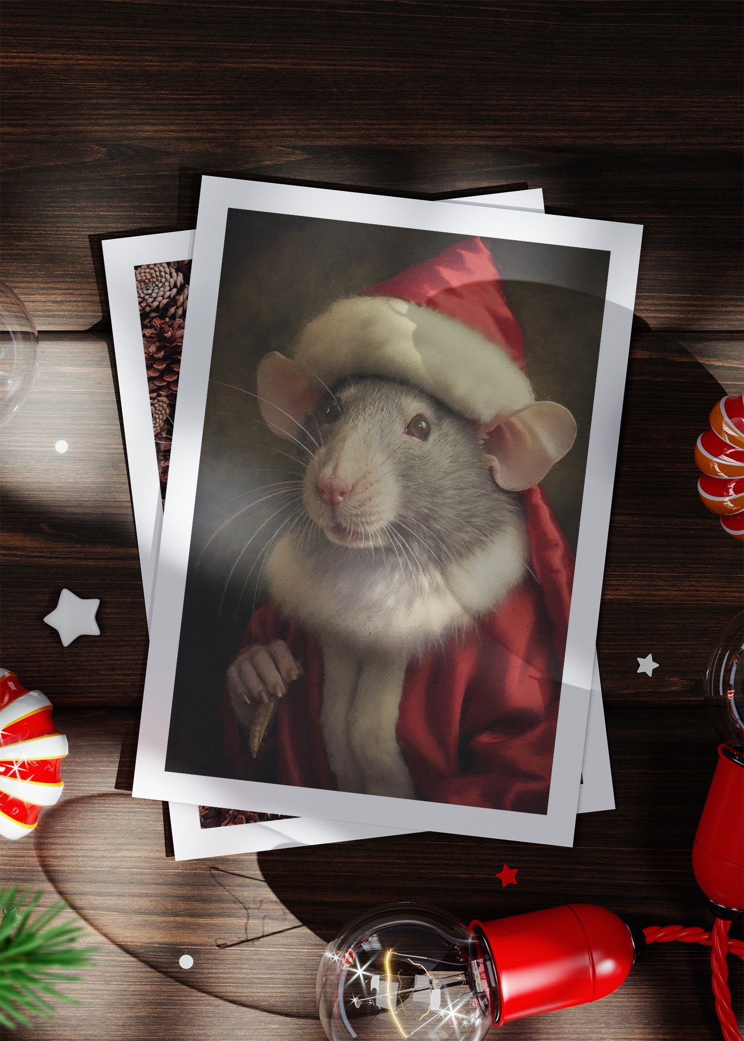 Christmas Rat A6 Christmas Greetings Card