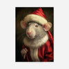 Christmas Rat Animal Portrait Print