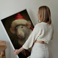 Christmas Rat Animal Portrait Print