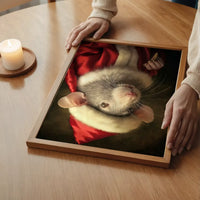 Christmas Rat Animal Portrait Print