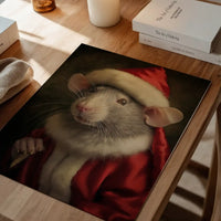 Christmas Rat Animal Portrait Print