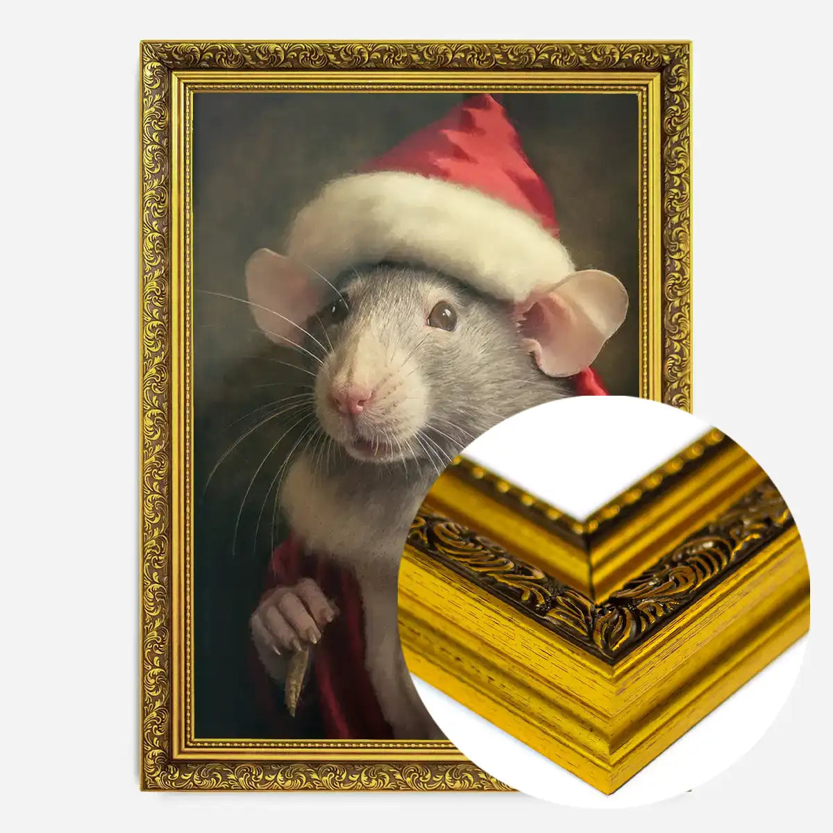 Christmas Rat Animal Portrait Print