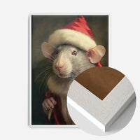 Christmas Rat Animal Portrait Print