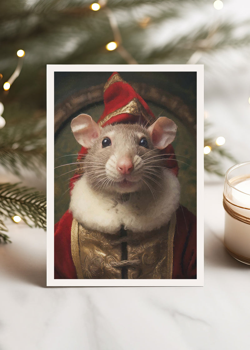 Christmas Mouse A6 Christmas Greetings Card