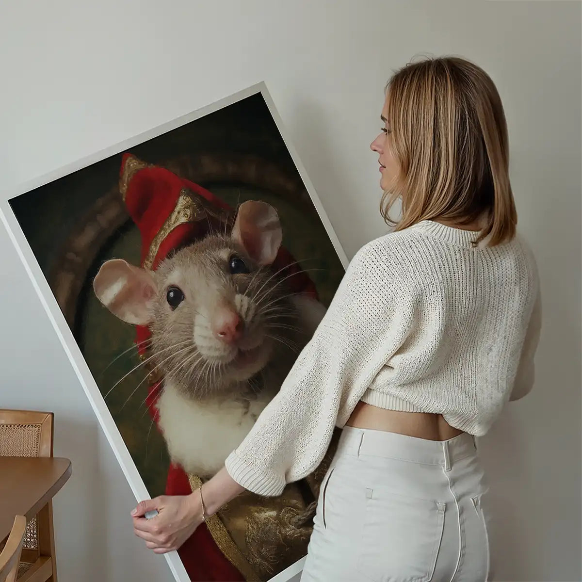 Christmas Mouse Animal Portrait Print
