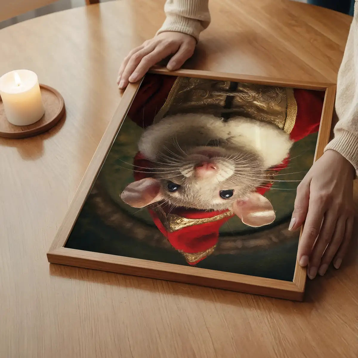 Christmas Mouse Animal Portrait Print