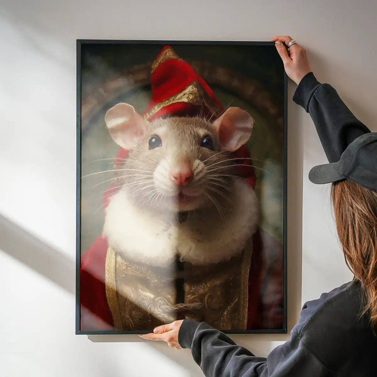 Christmas Mouse Animal Portrait Print