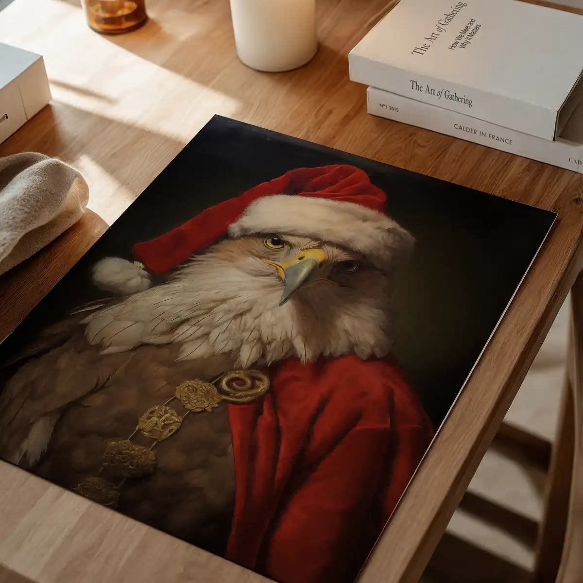Christmas Eagle Animal Portrait Print