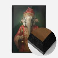 Christmas Elephant Animal Portrait Print